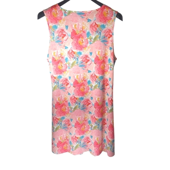 Charlie Paige Bright Sleeveless Floral Dress Pink Blue Size XL - Picture 3 of 8